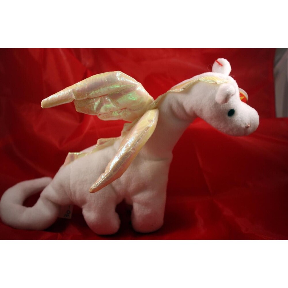 Rare 1995 Magic the Dragon Beanie Baby with tags with errors